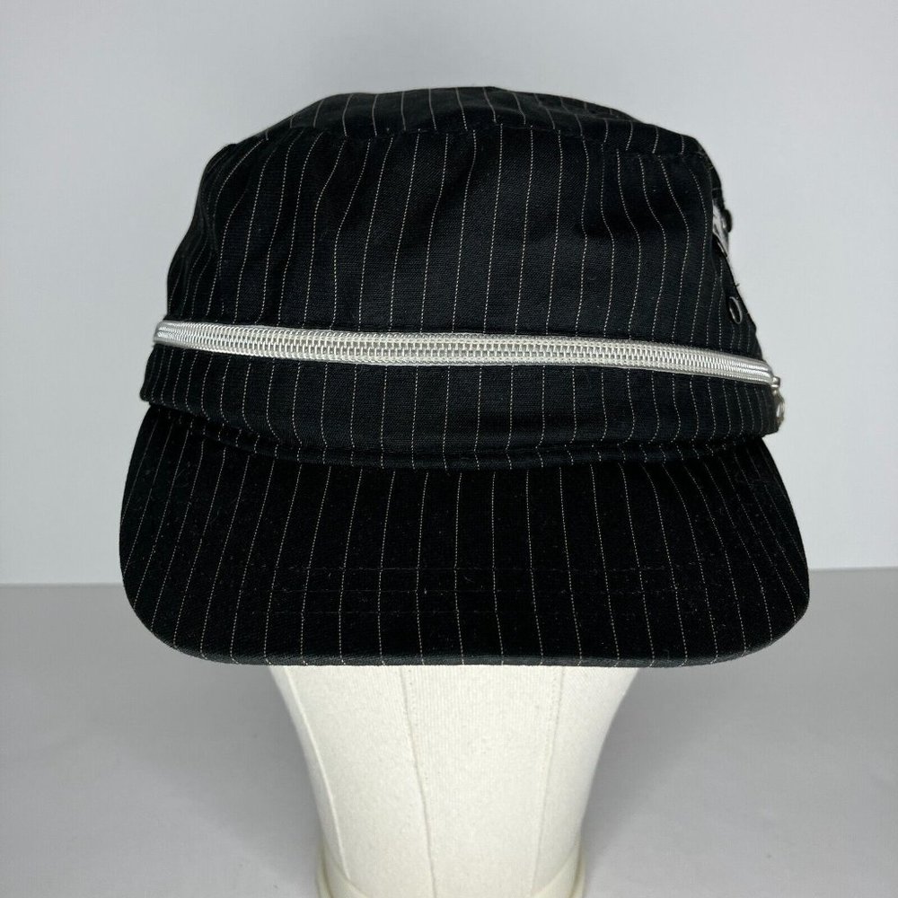 Disney Nightmare Before Christmas Zipper Pocket Black Pinstripe Jack Hat - Picture 2 of 12